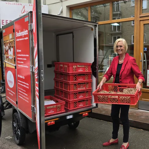 Woman loading PACK with different goods
