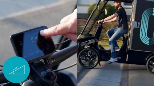 Details on eCargo Bike: Display and driving up a hill