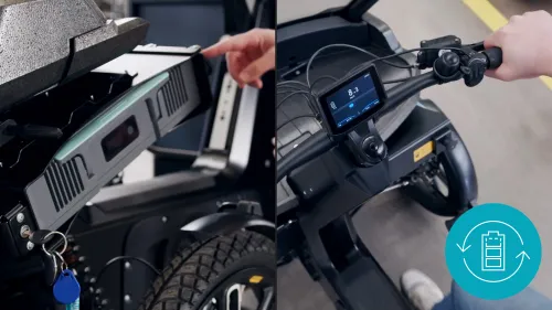 Details on eCargo Bike: Battery and recurperation mode on display